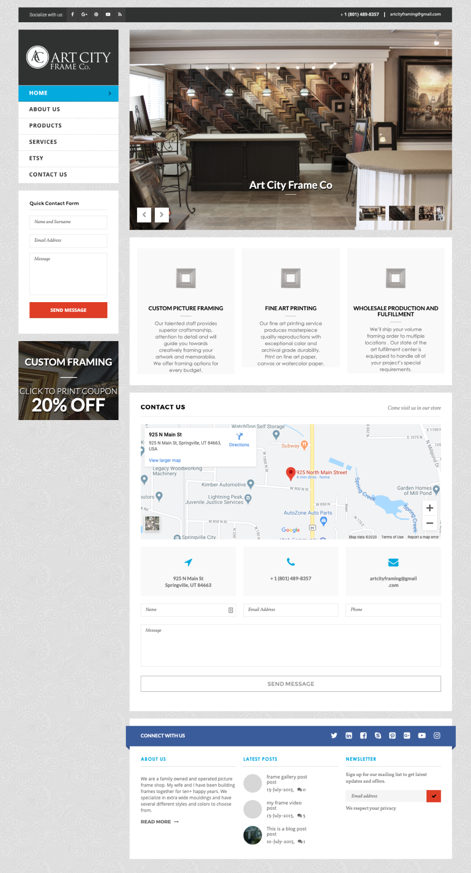 art city frame co, art city frames home