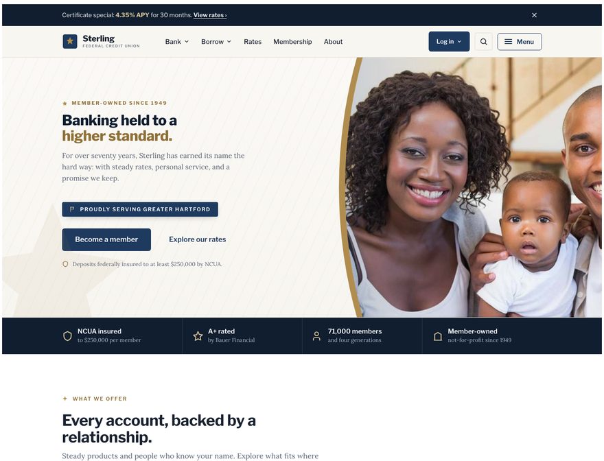 Sterling Federal Credit Union website template preview